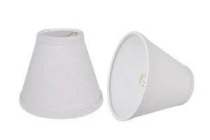 # 32125-X Small Hardback Empire Shape Chandelier Clip-On Lamp Shade Set of 2, 5, 6, and 9, Transitional Design in Light Grey, 6" bottom width (3" x 6" x 5")