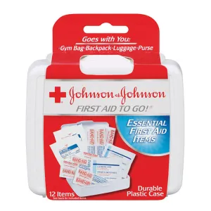 12 Pc First Aid Kit To Go Emergency Home Car Outdoor Set Johnson & Johnson New