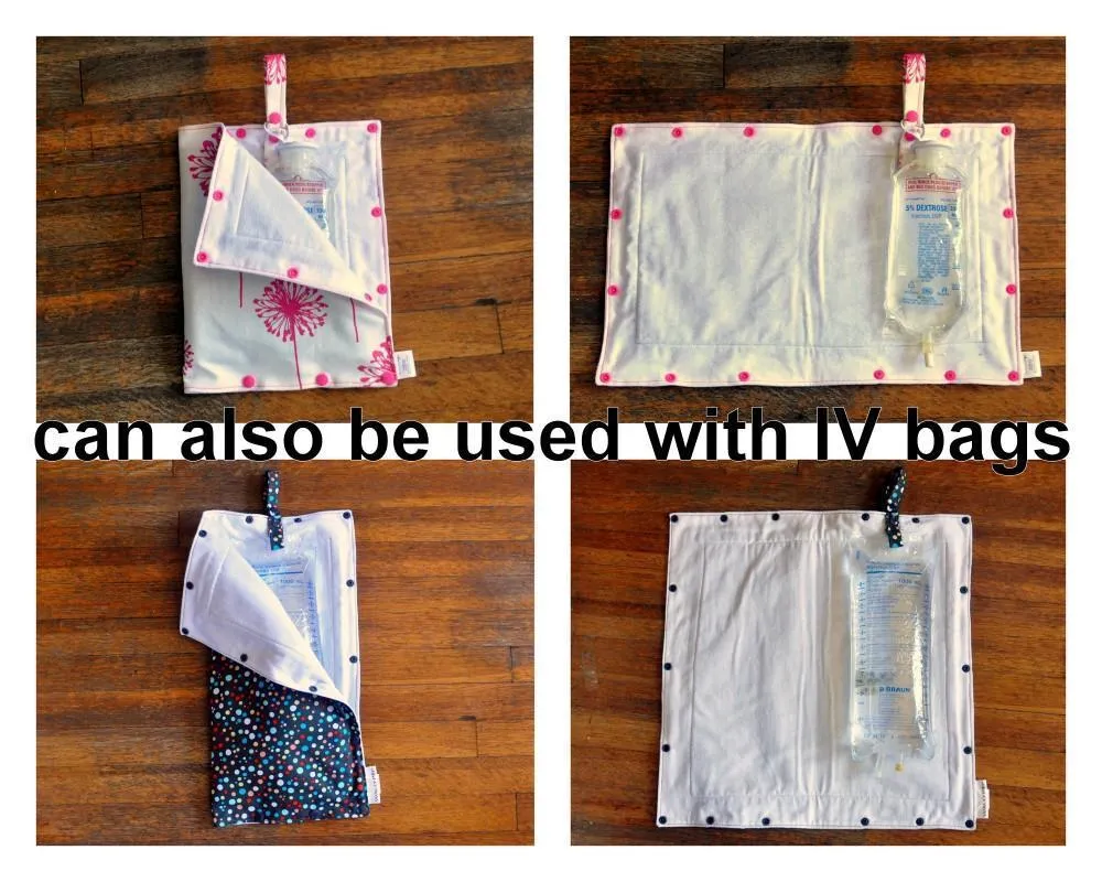 Black and White size Large Insulated Feeding Pump Bag Cover / IV bag cover. Ready to ship.