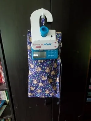 Black and White size Large Insulated Feeding Pump Bag Cover / IV bag cover. Ready to ship.