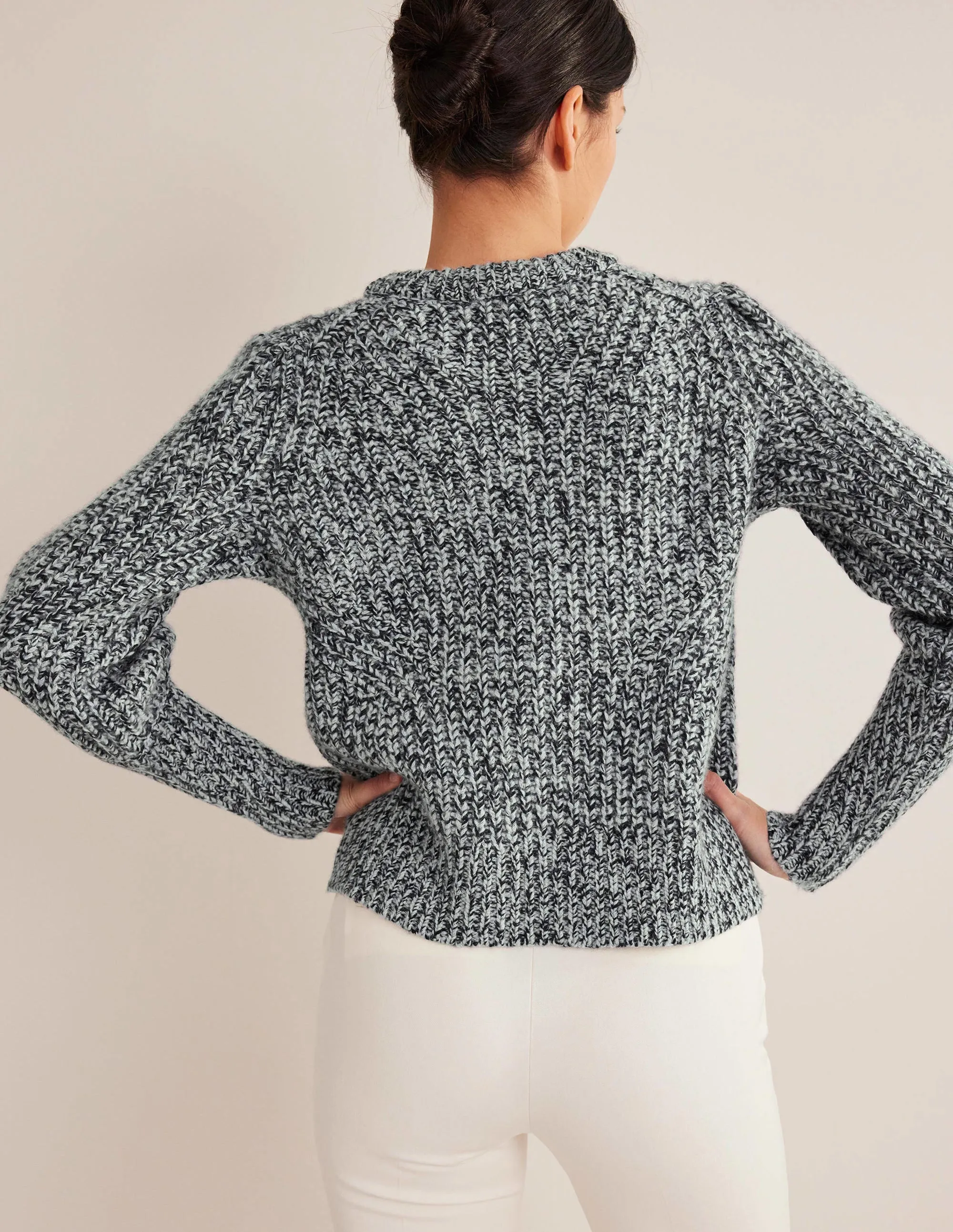 Chunky-Rib Cashmere Jumper-Blues Melange