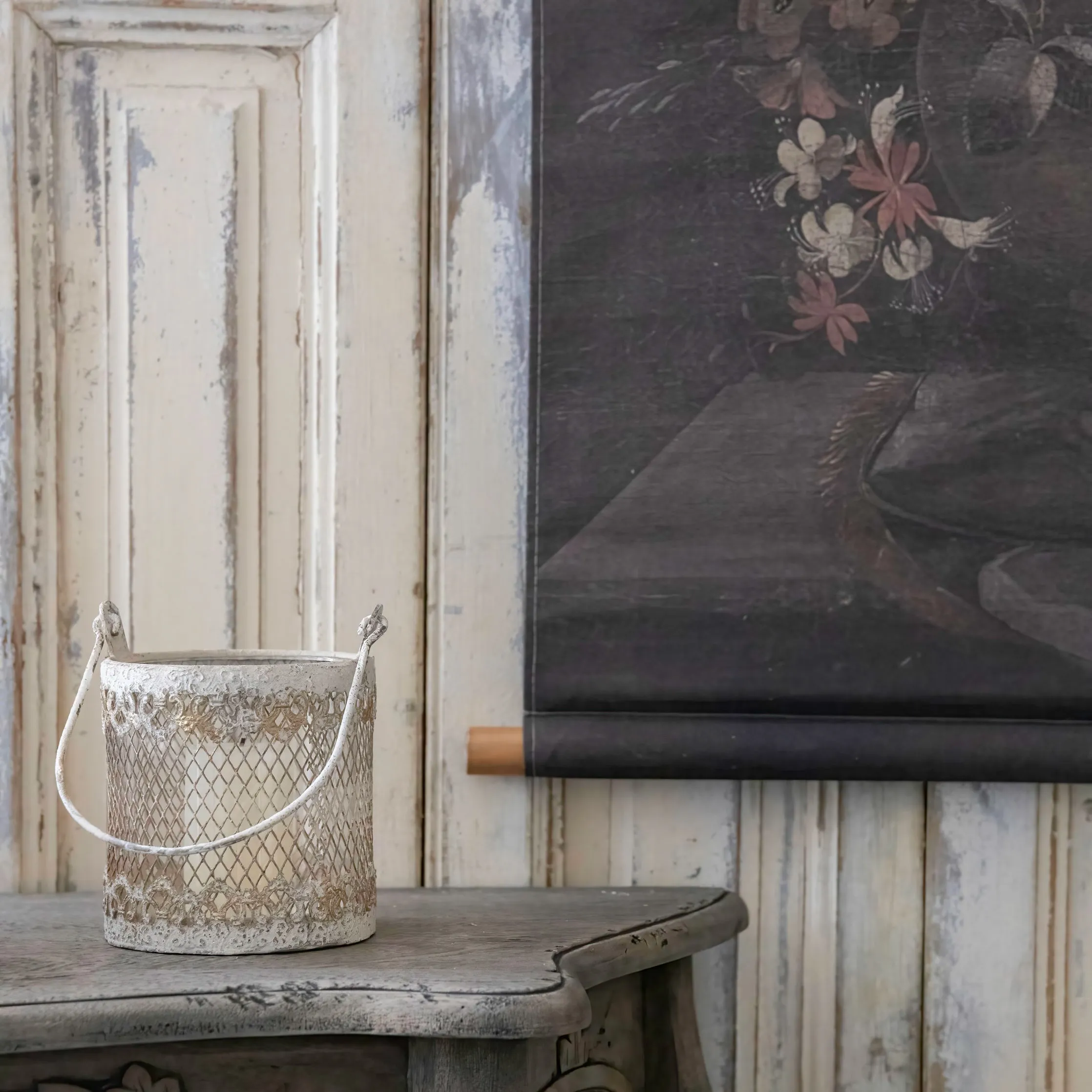 Distressed Cream Lantern
