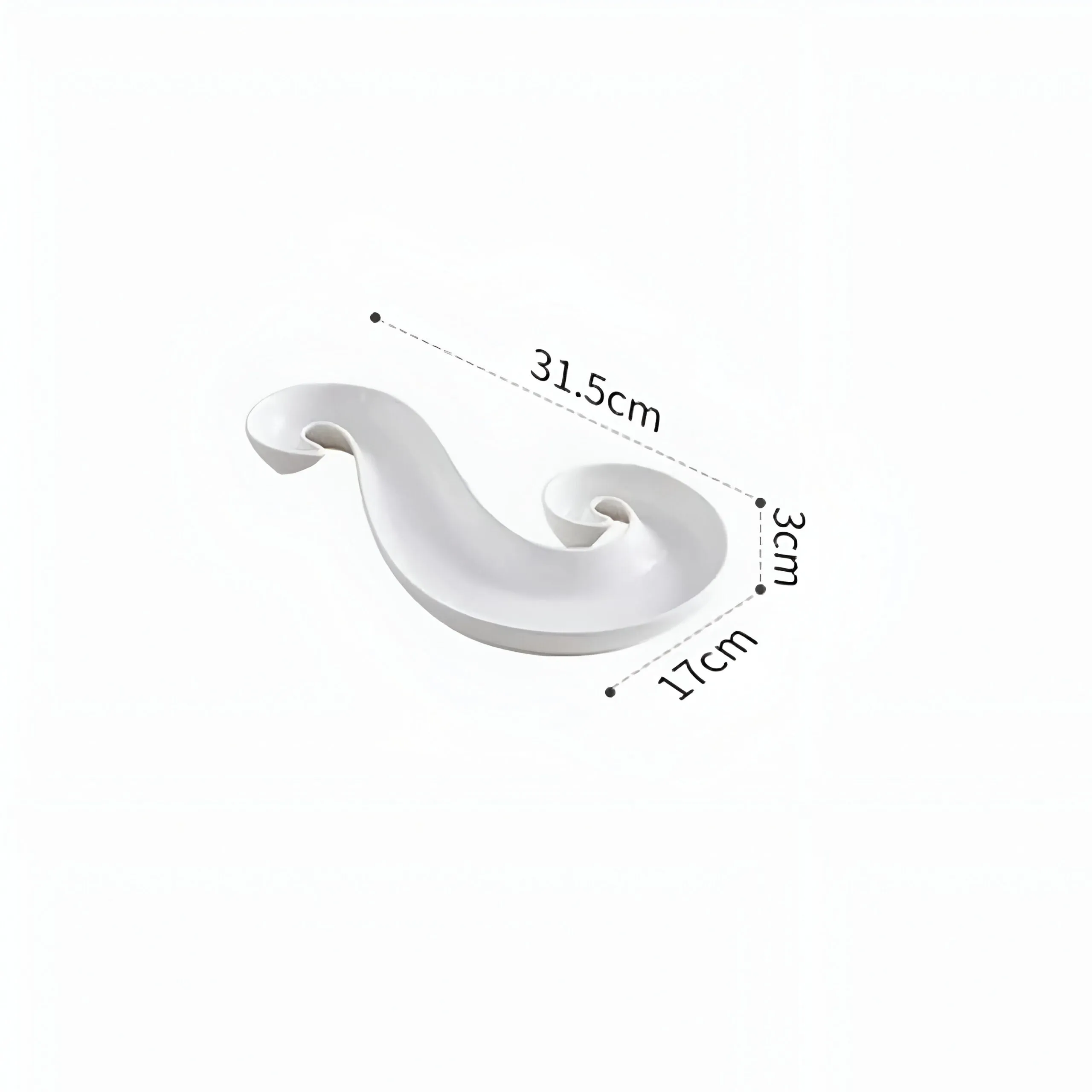 Elegant White Ceramic Divided Plate - Perfect for Serving Snacks, Desserts & Fruits