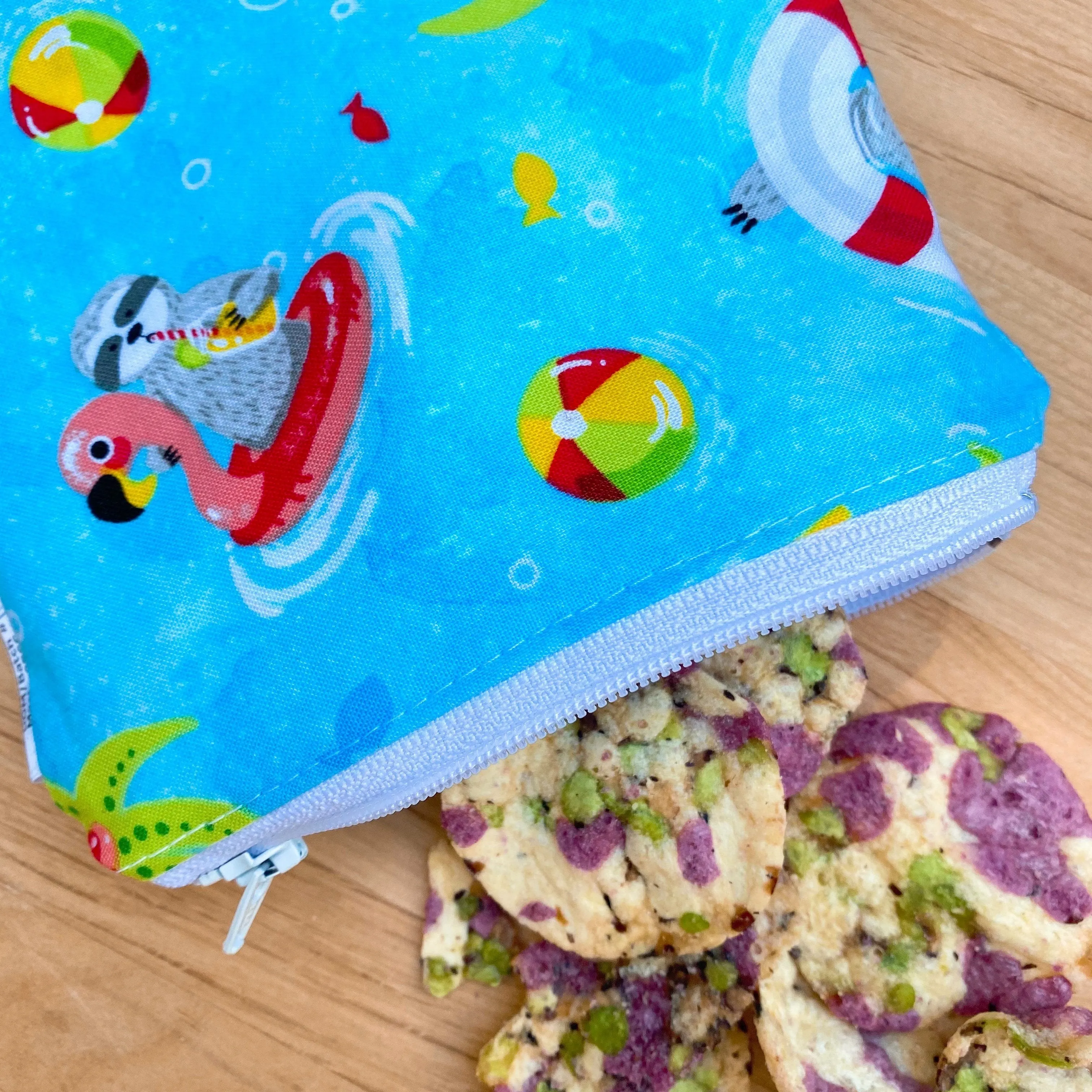 Toddler Sized Reusable Zippered Bag Ladybugs Ombre