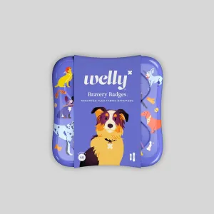 Welly Bravery Badges, Dogs Kids Flex Fabric Adhesive Bandages, Assorted, 48 Count