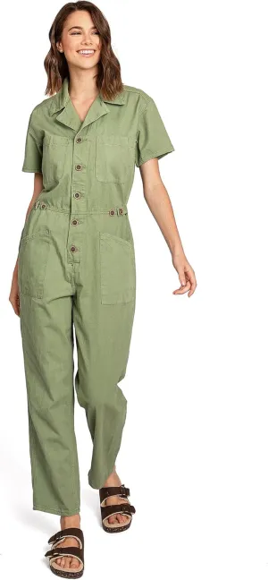 Womens Petite Aviator Utility Denim Jumpsuit