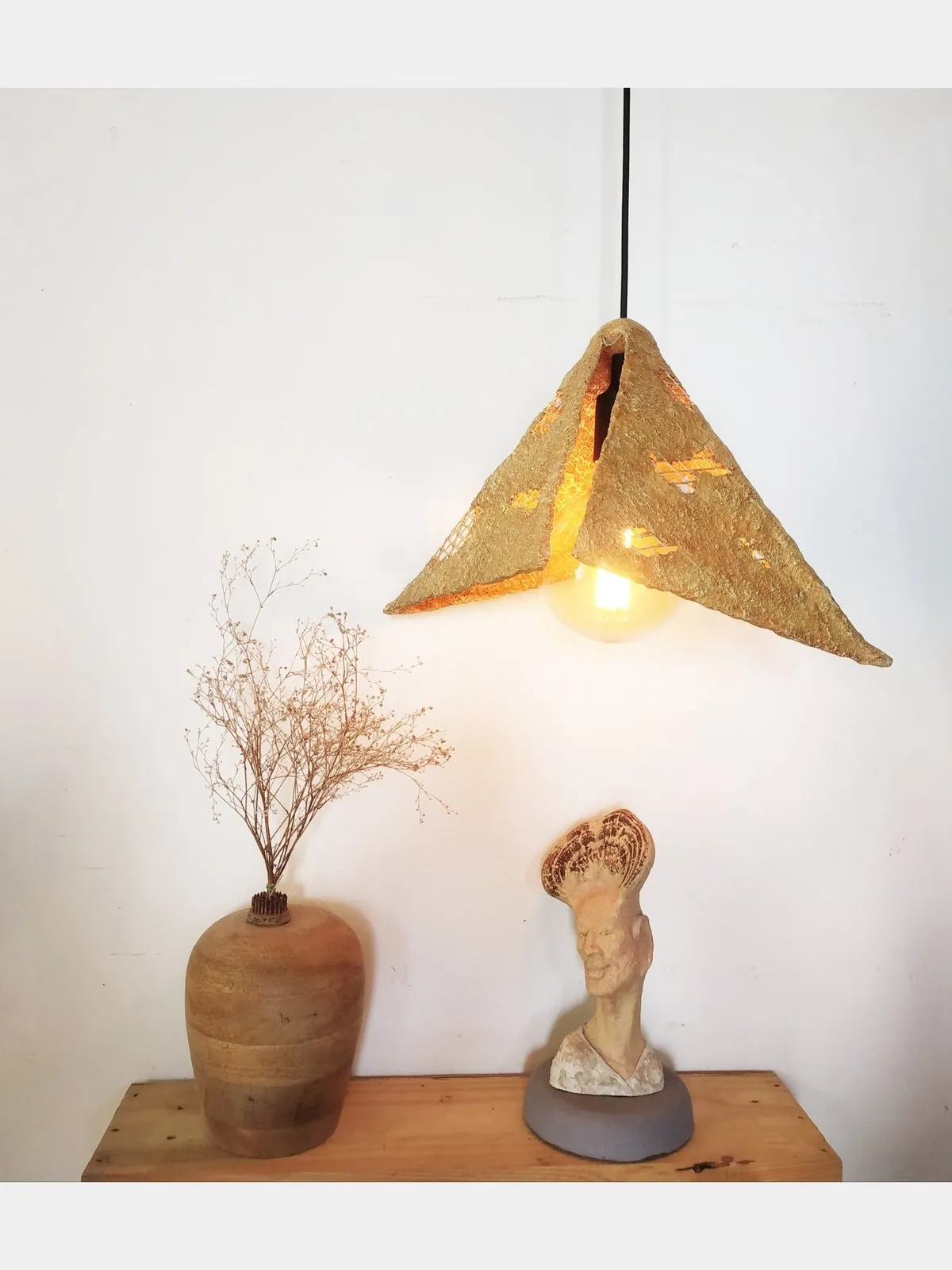 Yellow Mesh Pendant Lamp